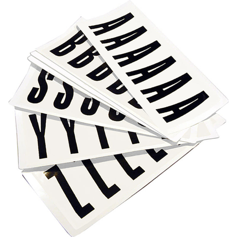Black Packs Of Self-Adhesive - Letter Pack A-Z - White