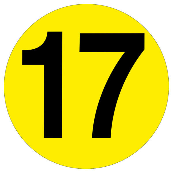 Yellow Floor Numbers Marker