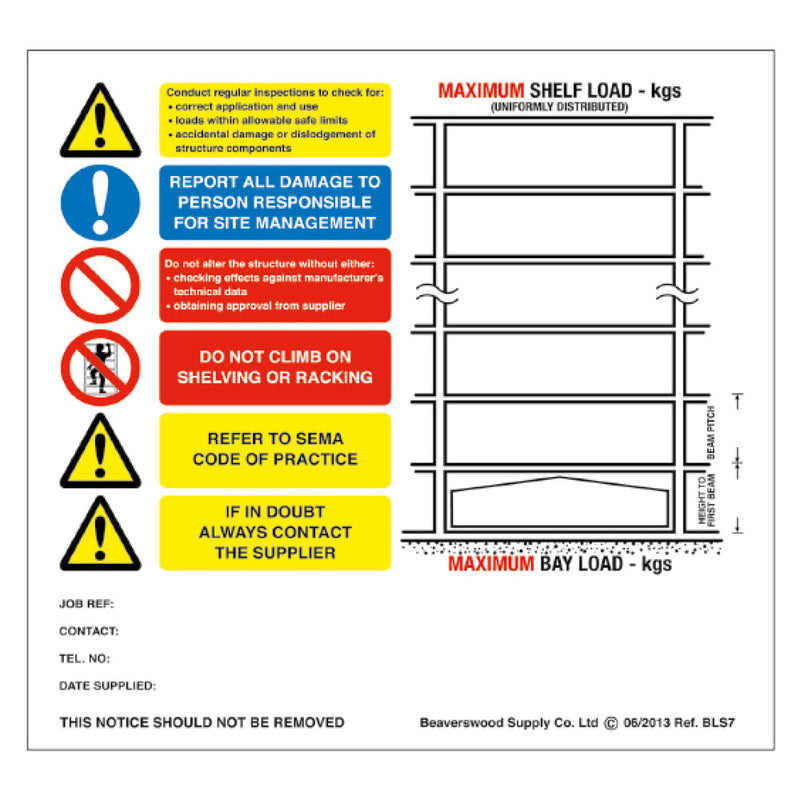 Goldenrod Weight Load Notices – PVC