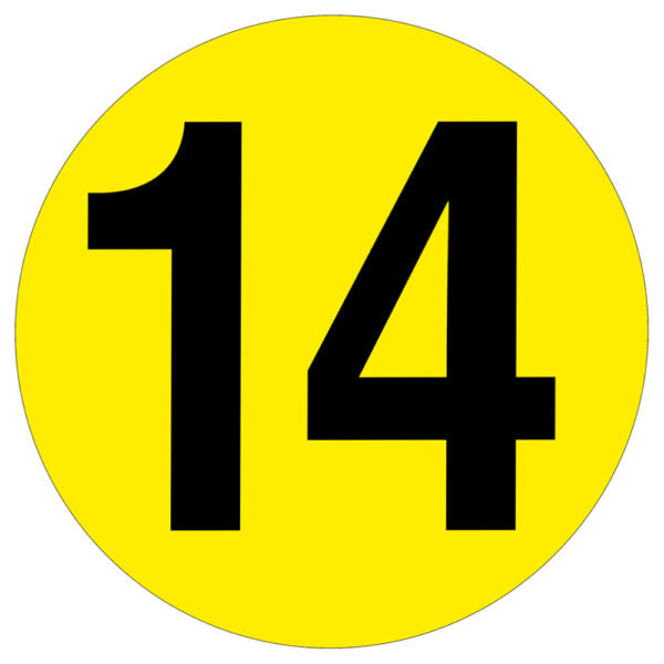 Yellow Floor Numbers Marker