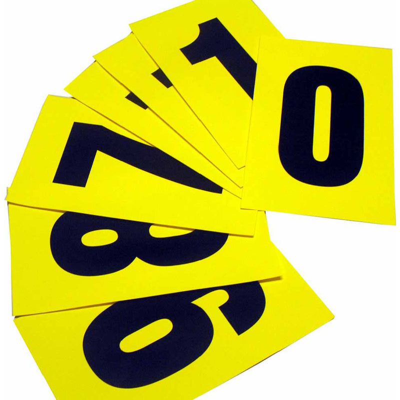 Yellow Complete Packs Of Self-Adhesive - Number Pack 0-9 - Yellow