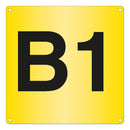 Black Yellow Aisle Marker - Pre-Drilled