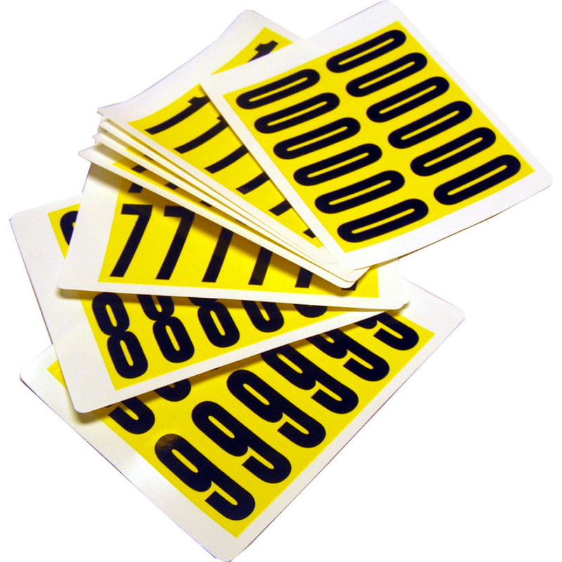 Gold Complete Packs Of Self-Adhesive - Number Pack 0-9 - Yellow