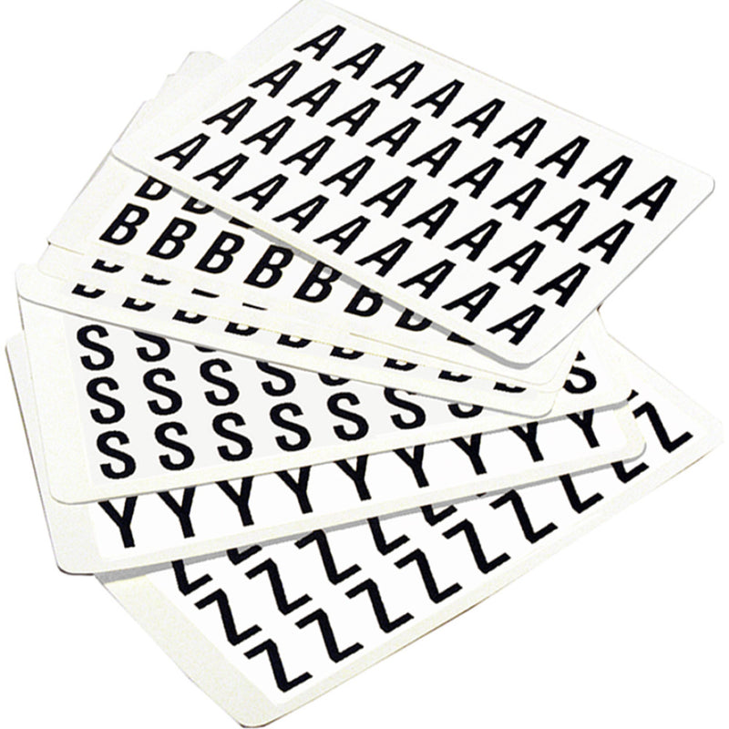 Black Packs Of Self-Adhesive - Letter Pack A-Z - White