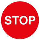 Red Graphic Floor Signs