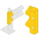 Gold Armco pedestrian safety ends