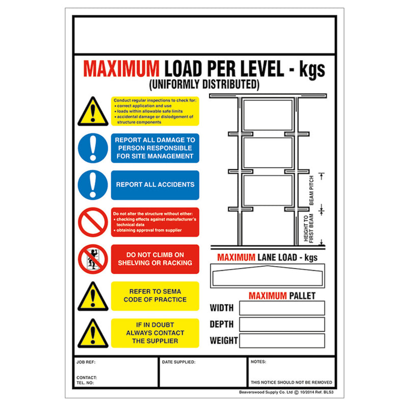 Gray Weight Load Notices – PVC