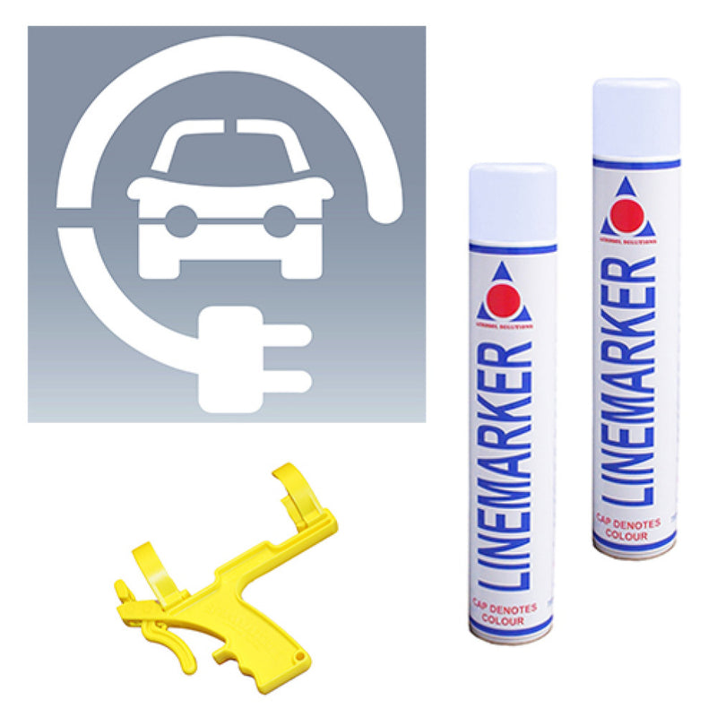 Gray Electric Vehicle Charging  Stencil  And Kits
