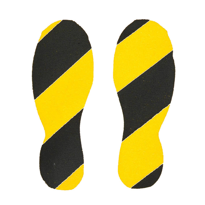 Dark Slate Gray Anti-slip footprints - Black/Yellow